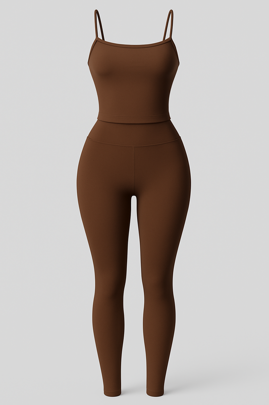 Essentials Ribbed Set - Chocolate | Gray